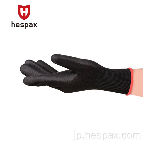 Hespax Pu Palm Coated Safety Work Glove Electronic